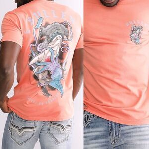 Sullen Art Collective Shark Squid Graphic Tee Coral Men’s XL Tattoo Art